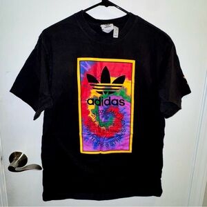 Adidas Black Tie Dye Tongue Label T-Shirt